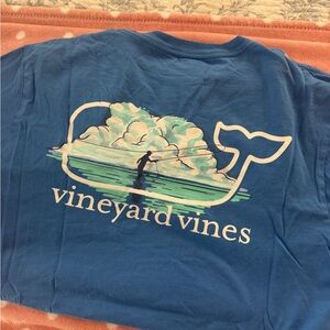 Vineyard Vines Blue Crewneck Tee with White Logo